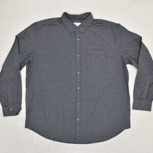 Gap Men Button Down Shirt Plaid Long Sleeve Cotton Black Size 2XL Standard Fit